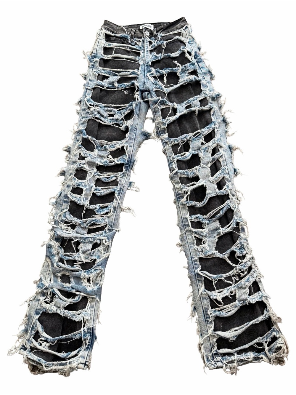 Aphrodite Jeans Women’s 25 Distressed Punk Grunge Frayed Straight Contrast City